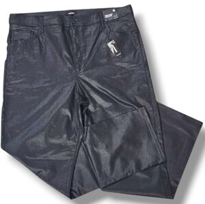 EXPRESS | MODERN STRAIGHT SUPER HIGH-RISE SHINED BLACK JEANS NWT!